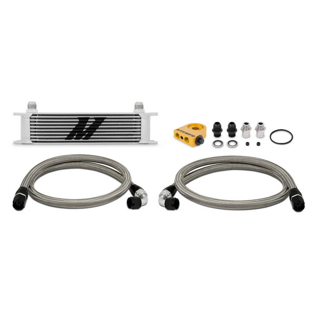 Mishimoto Oil Cooler Kit (Universal, 10 Row, w/ Thermostat)