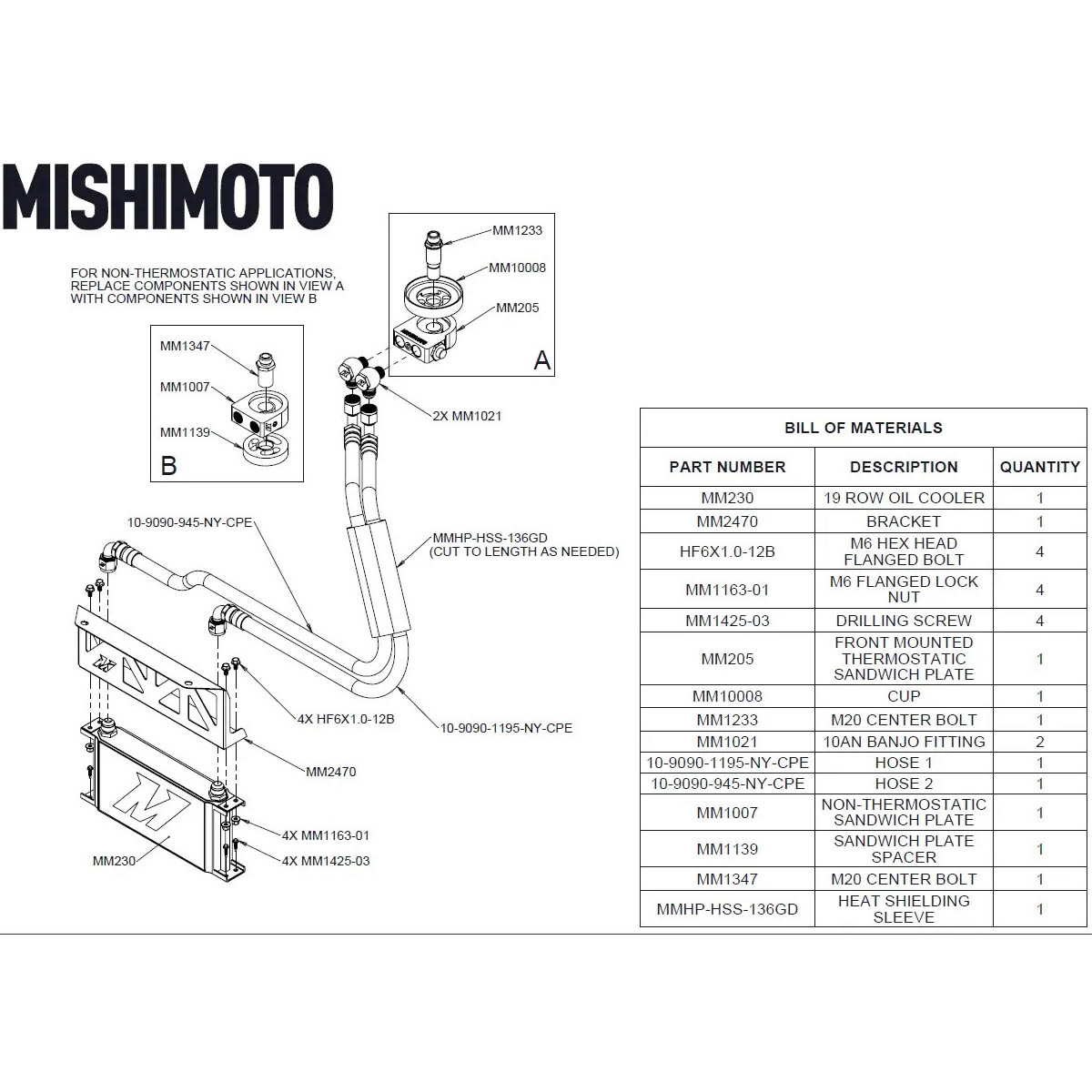 Mishimoto Oil Cooler Kit (w/ Thermostat), 2022-2025 BRZ & GR86