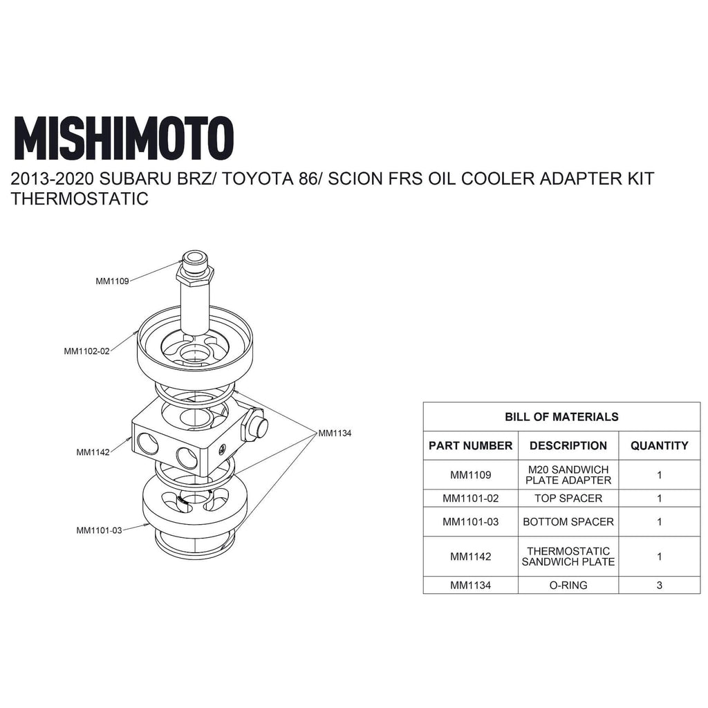 Mishimoto Oil Sandwich Plate Adapter (Thermostatic, Gold), 2013-2025 BRZ/FR-S/86/GR86 - Angle 5