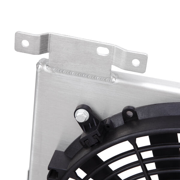 Mishimoto Plug-N-Play Aluminum Fan Shroud Kit (Polished Silver), 2008-2015 WRX - Angle 2