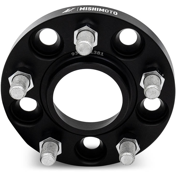 Mishimoto Wheel Spacers (5x114.3, Pair/2, Black), 2005-2021 STi & 2015-2021 WRX