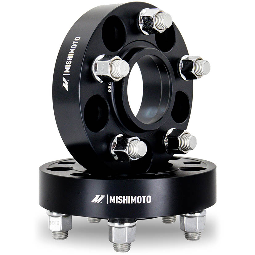 Mishimoto Wheel Spacers (5x100, M12x1.5, 66.1 Bore, Black), 2002-2014 WRX & 2013-2026 BRZ/FR-S/GR86