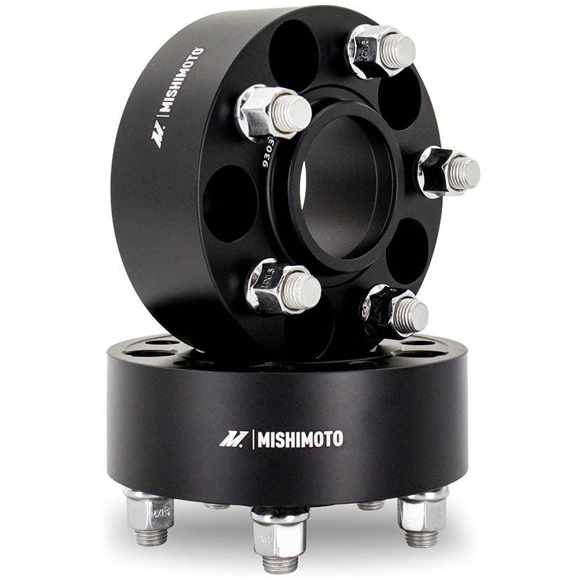 Mishimoto Wheel Spacers (5x100, M12x1.5, 66.1 Bore, Black), 2002-2014 WRX & 2013-2026 BRZ/FR-S/GR86