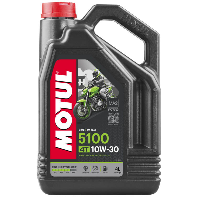 Motul 5100 4-Stroke 4T Motorcycle Engine Oil (10W-30, 4 Liters), MOTO
