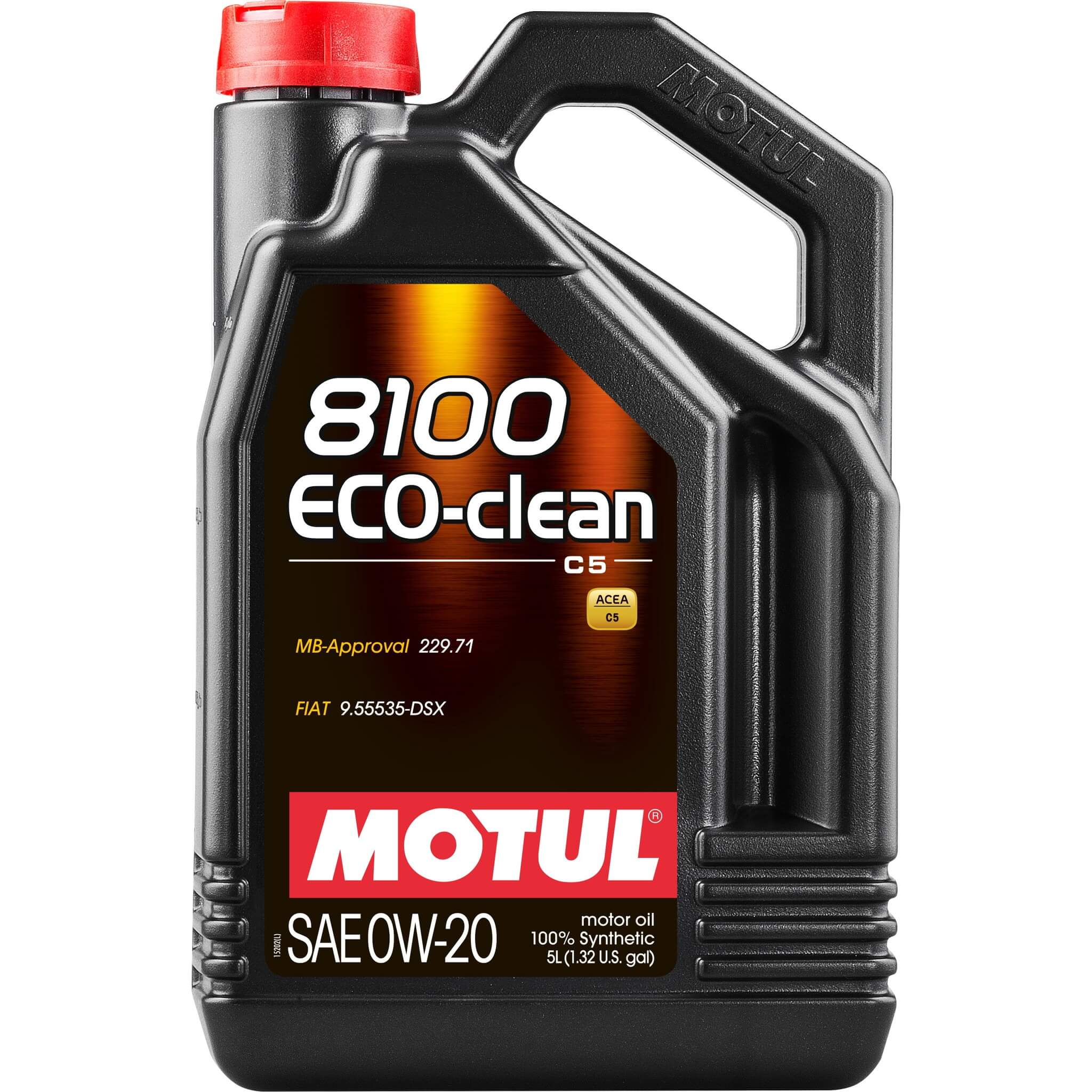 Motul 8100 ECO-CLEAN Full Synthetic Engine Oil (0W-20, 5 Liters)
