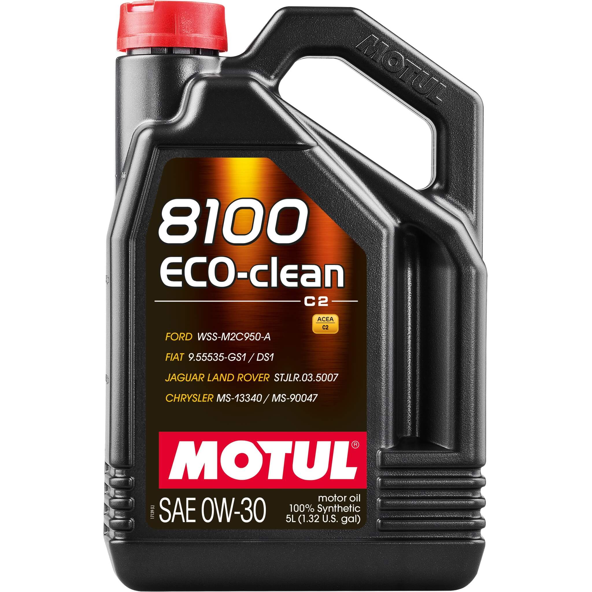 Motul 8100 ECO-CLEAN Full Synthetic Engine Oil (0W-30, 5 Liters)