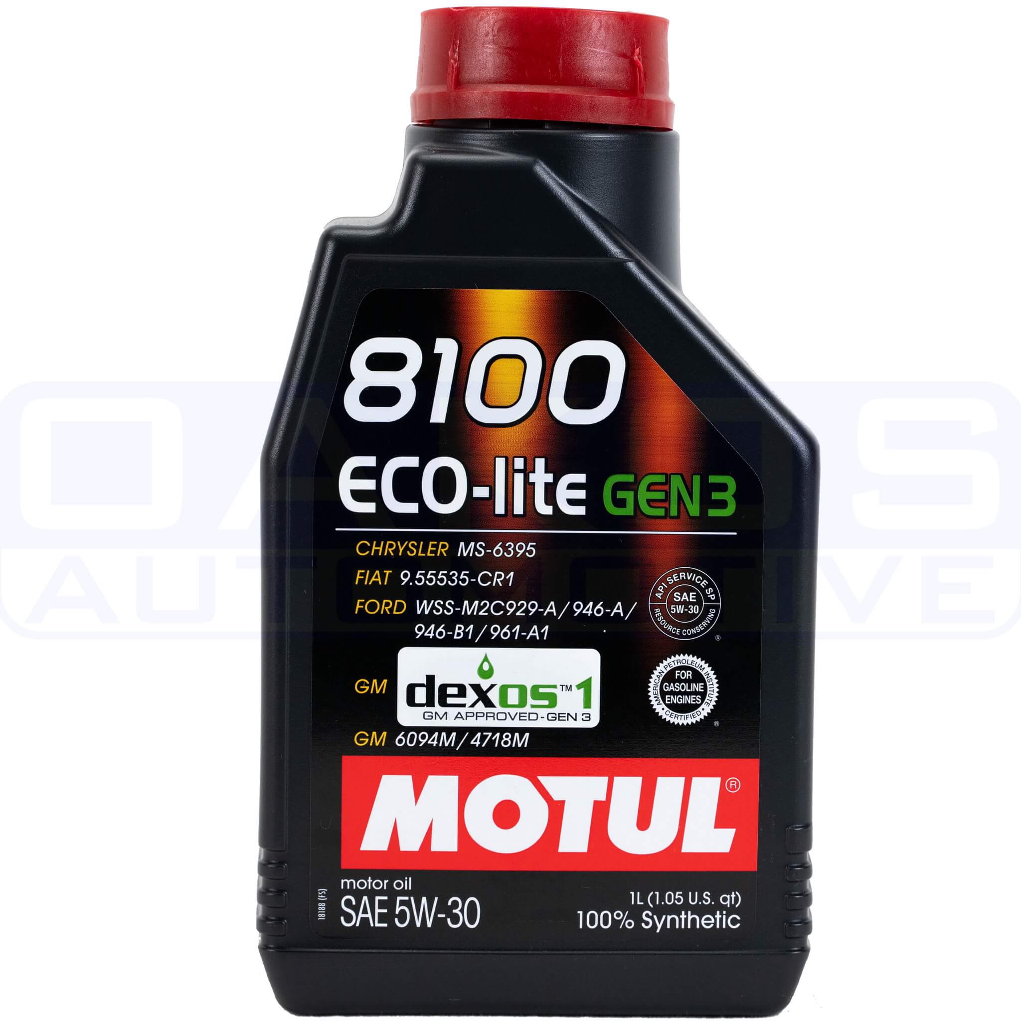 Motul 8100 ECO-lite Gen3 Full Synthetic Engine Oil (5W-30, 1 Liter)