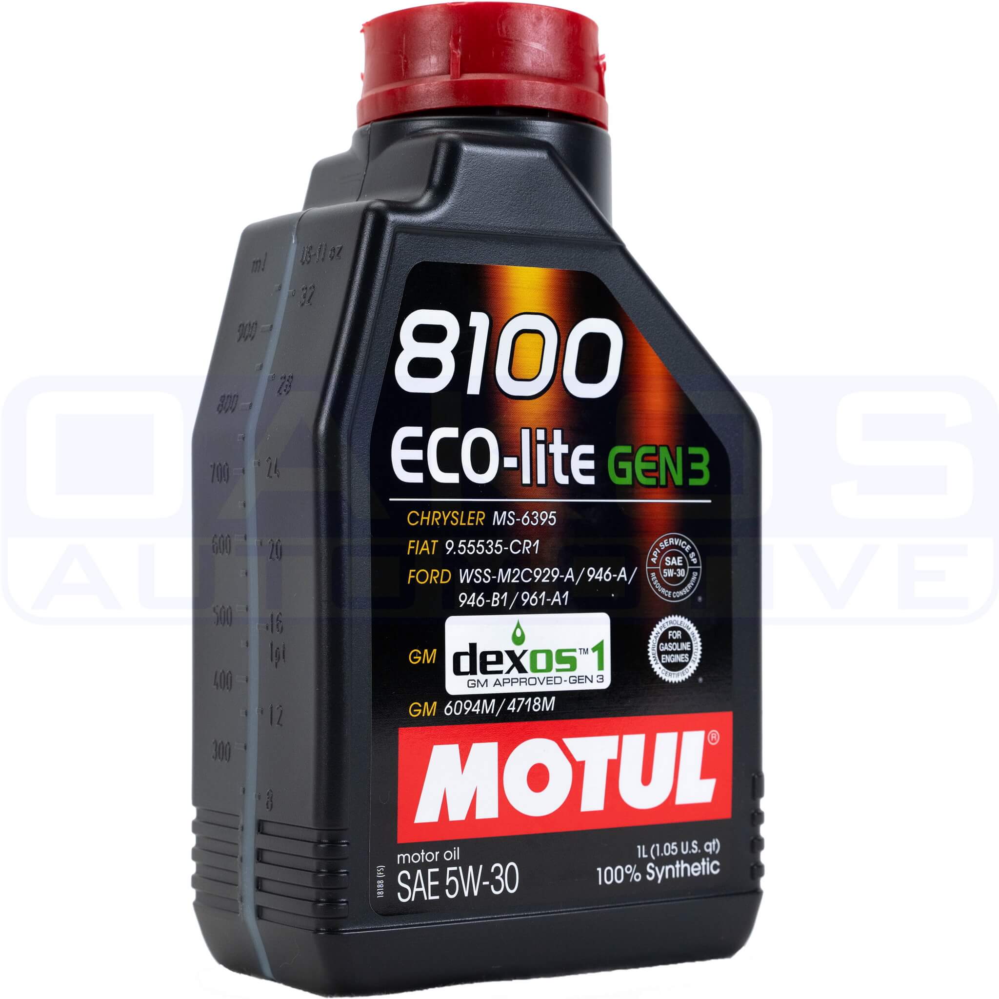 Motul 8100 ECO-lite Gen3 Full Synthetic Engine Oil (5W-30, 1 Liter) - Angle 2
