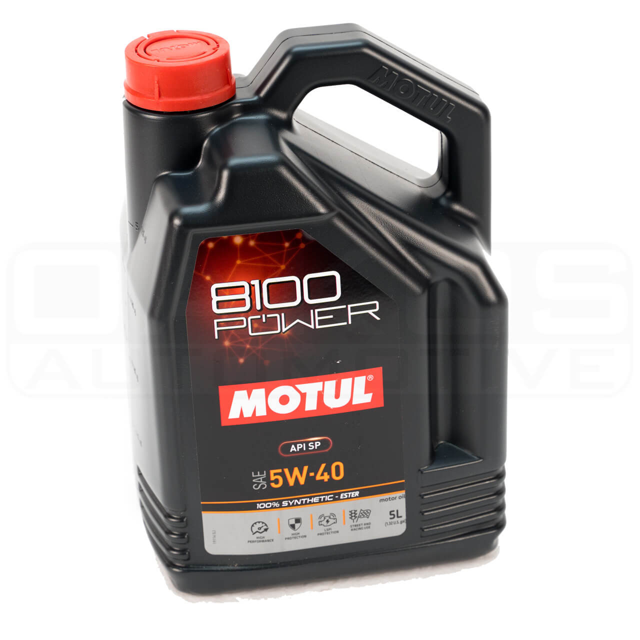 Motul 8100 Power Full Synthetic Engine Oil (5W-40, 5 Liters) - Angle 3