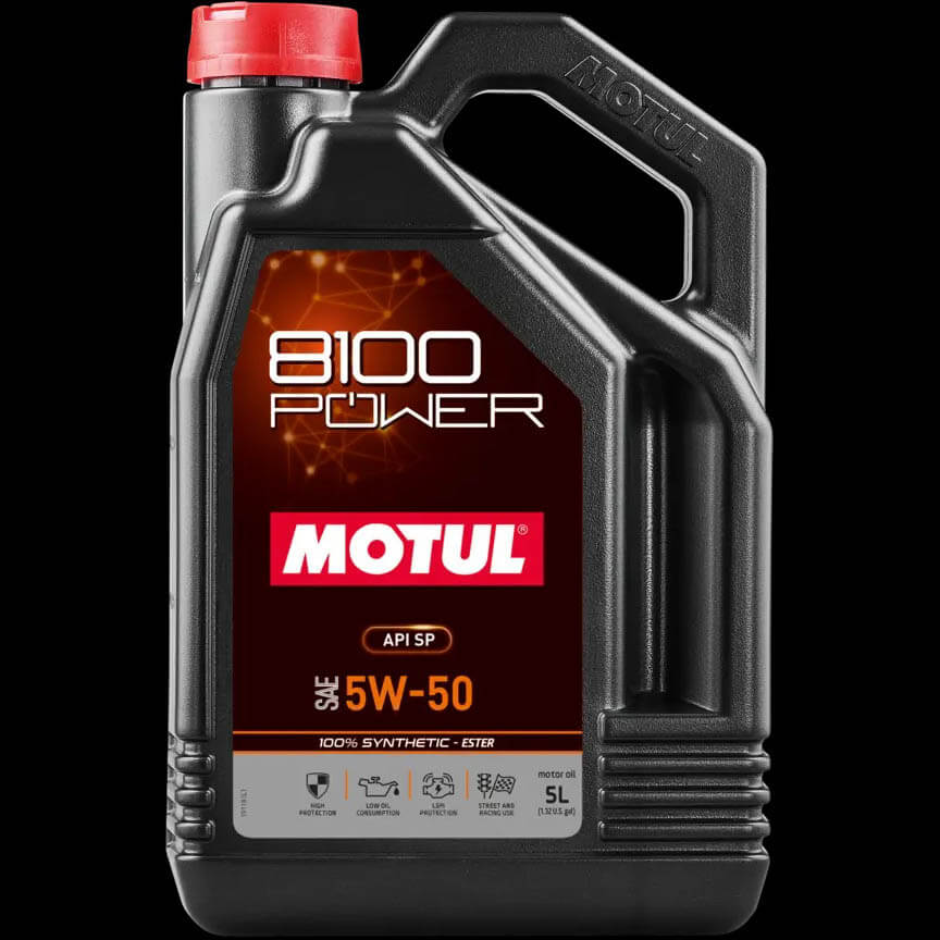 Motul 8100 Power Full Synthetic Engine Oil (5W-50, 5 Liters)