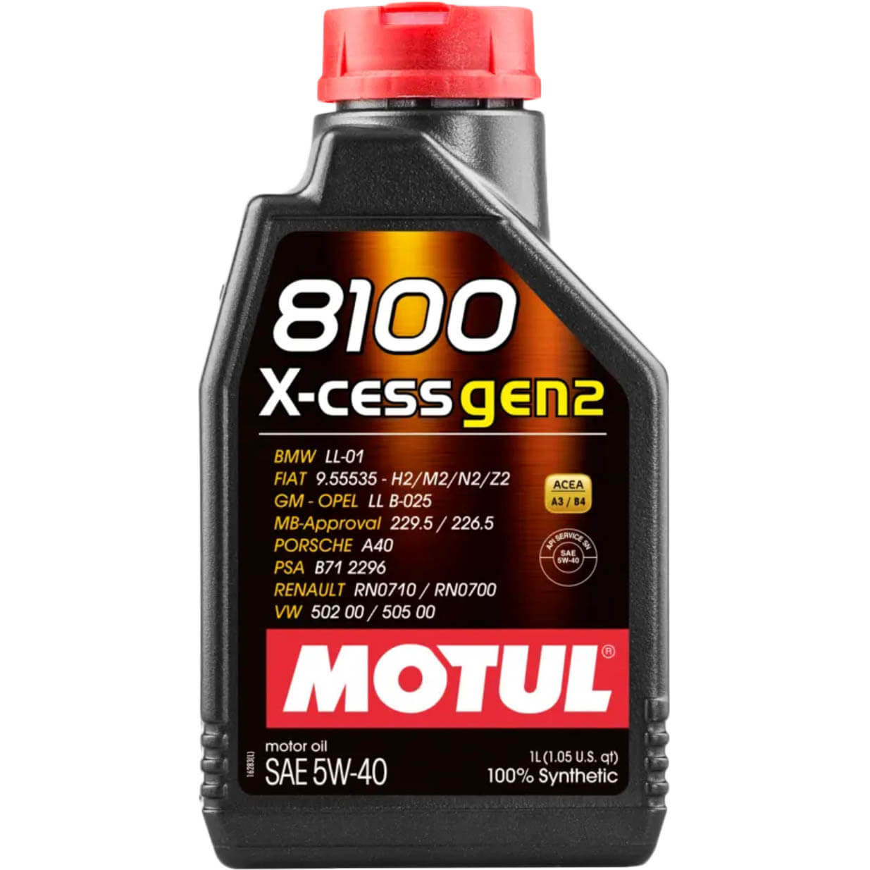 Motul 8100 X-CESS Gen2 Synthetic Engine Oil (5W-40, 1 Liter)