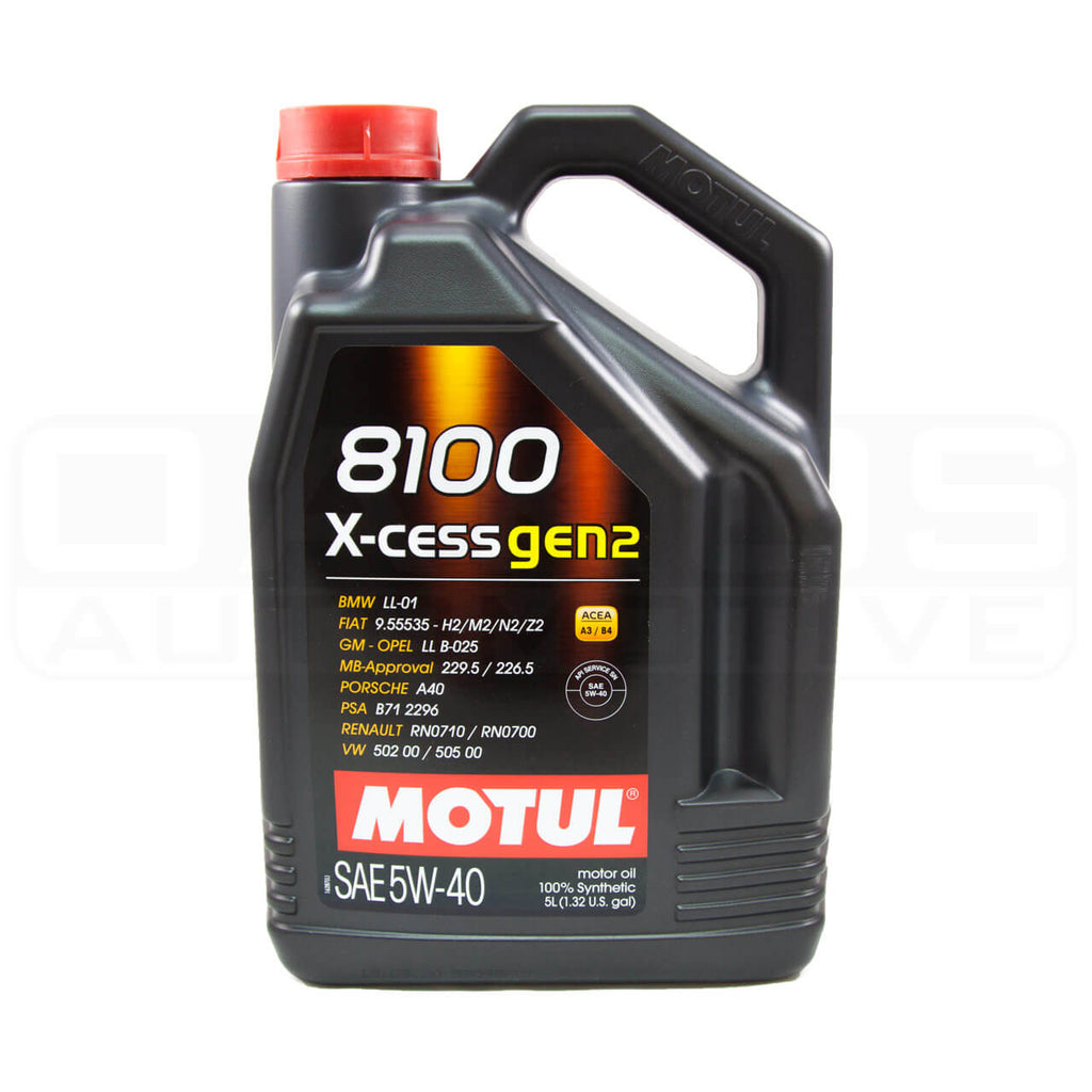 Motul 8100 X-CESS Gen2 Synthetic Engine Oil (5W-40, 5 Liters)