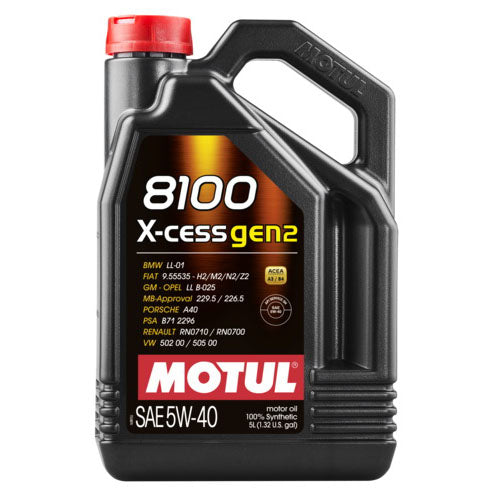 Motul 8100 X-CESS Gen2 Synthetic Engine Oil (5W-40, 5 Liters) - Angle 2