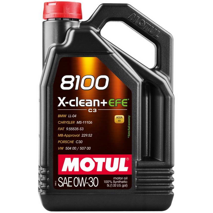 Motul 8100 X-Clean EFE Full Synthetic Engine Oil (0W-30, 5 Liters)