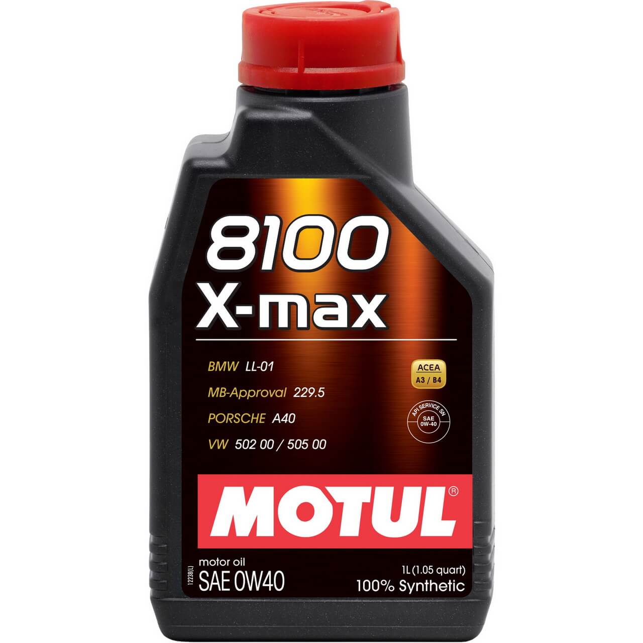 Motul 8100 X-max Synthetic Engine Oil (0W-40, 1 Liter)