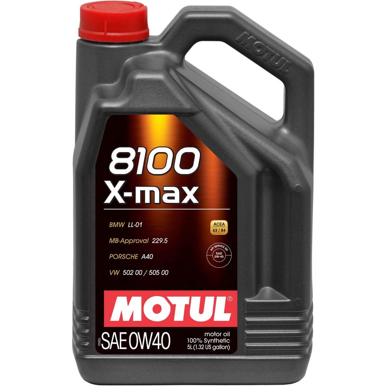 Motul 8100 X-max Synthetic Engine Oil (0W-40, 5 Liters)