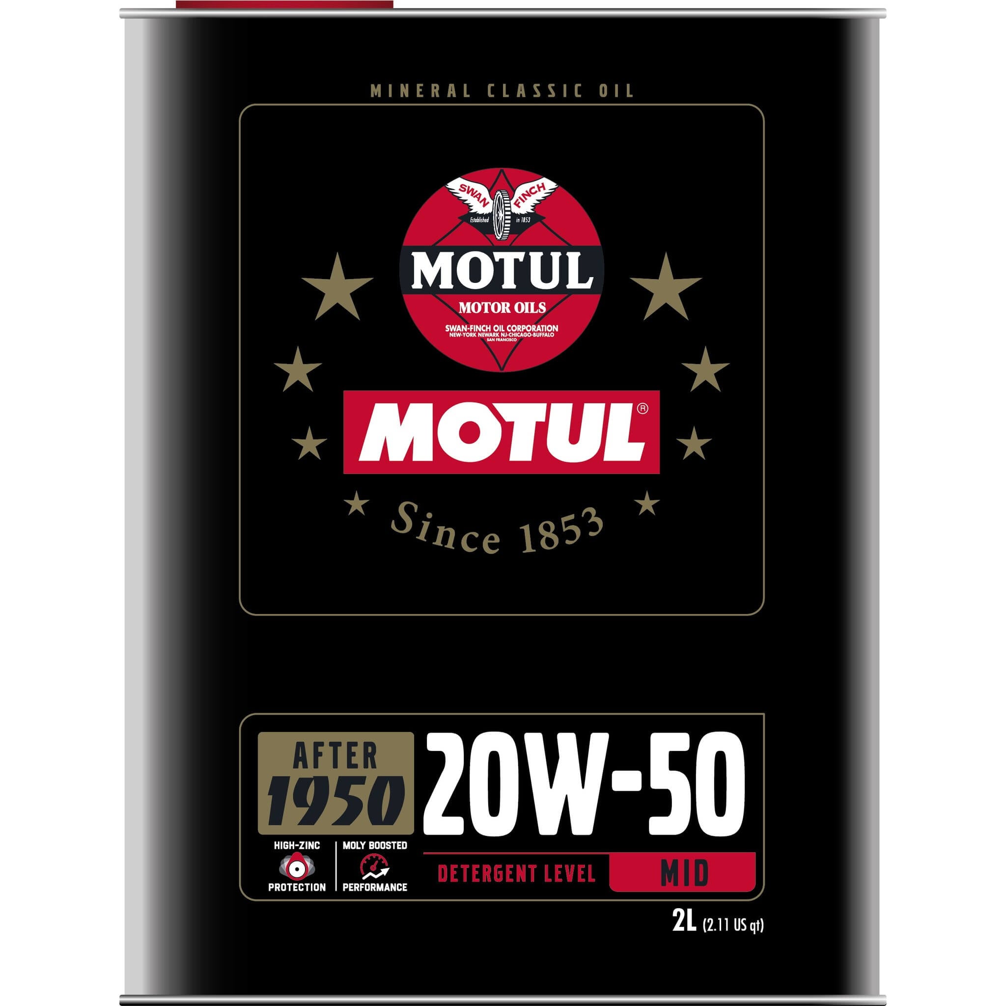 Motul Classic Performance Full Synthetic Engine Oil (20W-50, 2 Liters)