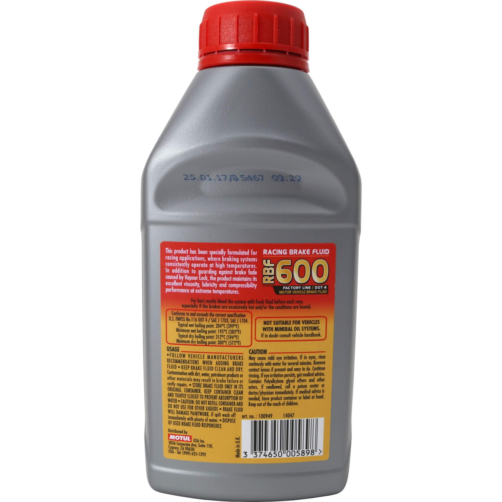 Motul RBF 600 DOT 4 Racing Brake Fluid (0.5 Liter) - Angle 2