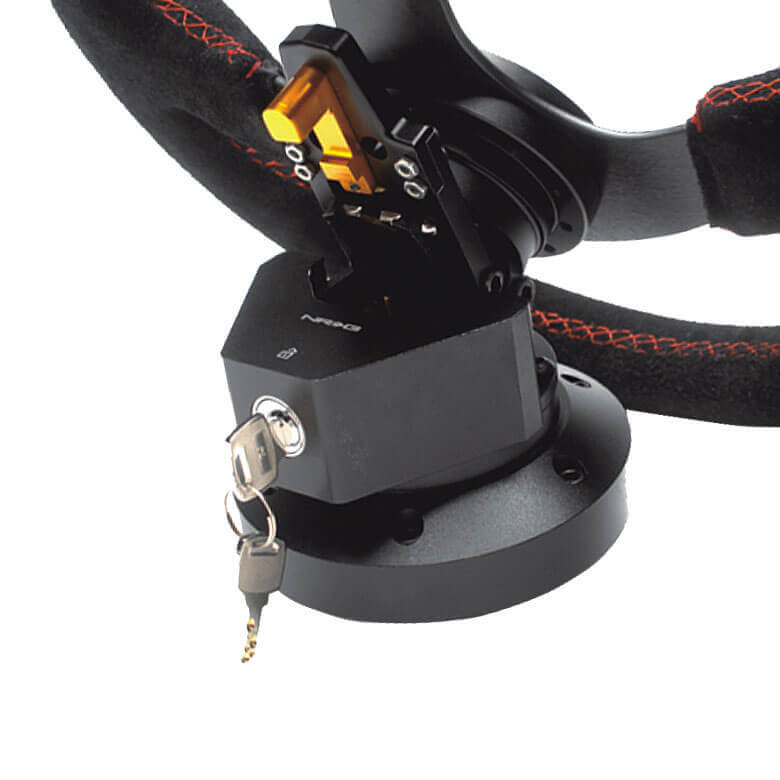 NRG Quick Tilt Steering Wheel System w/ Lock (Black) - Angle 2