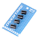Overtake Aluminum Valve Stem Caps (Black) - Angle 3