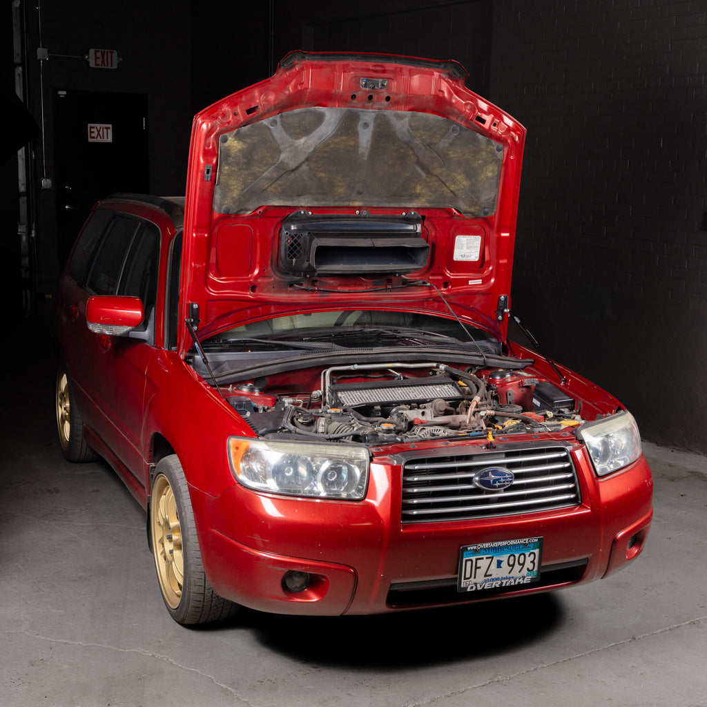 Overtake Hi-Lift Hood Struts Kit, 2004-2008 Forester XT - Angle 3