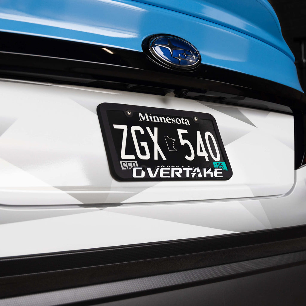 Overtake License Plate "Floppy Frame" - Silicone - Angle 2