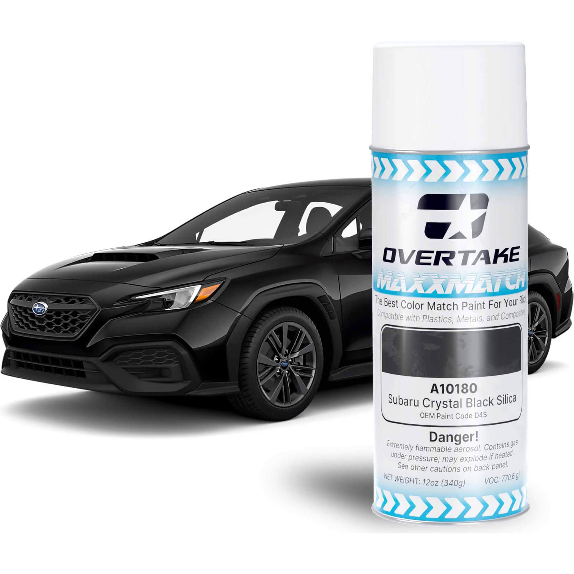 Overtake MaxxMatch Spray Paint (Subaru Crystal Black Silica Pearl D4S, 12oz. Can)
