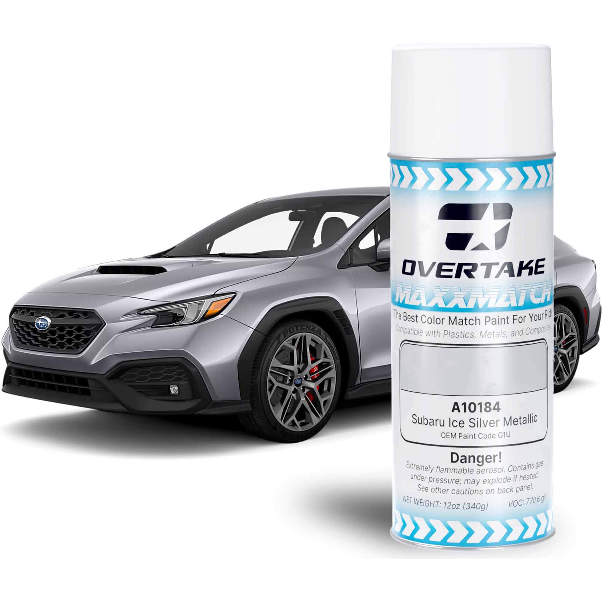 Overtake MaxxMatch Spray Paint (Subaru Ice Silver Metallic G1U, 12oz. Can)