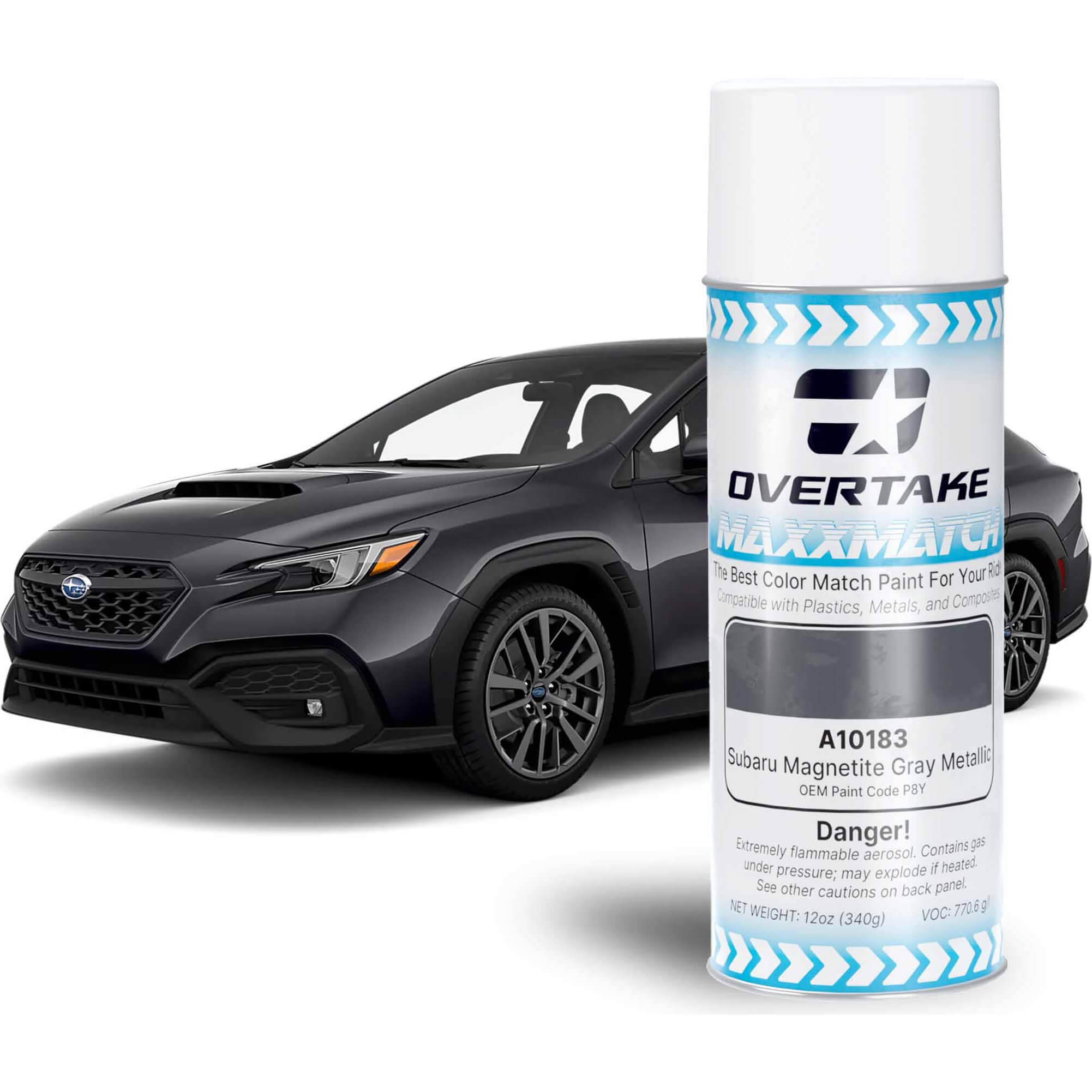 Overtake MaxxMatch Spray Paint (Subaru Magnetite Grey Metallic P8Y, 12oz. Can)