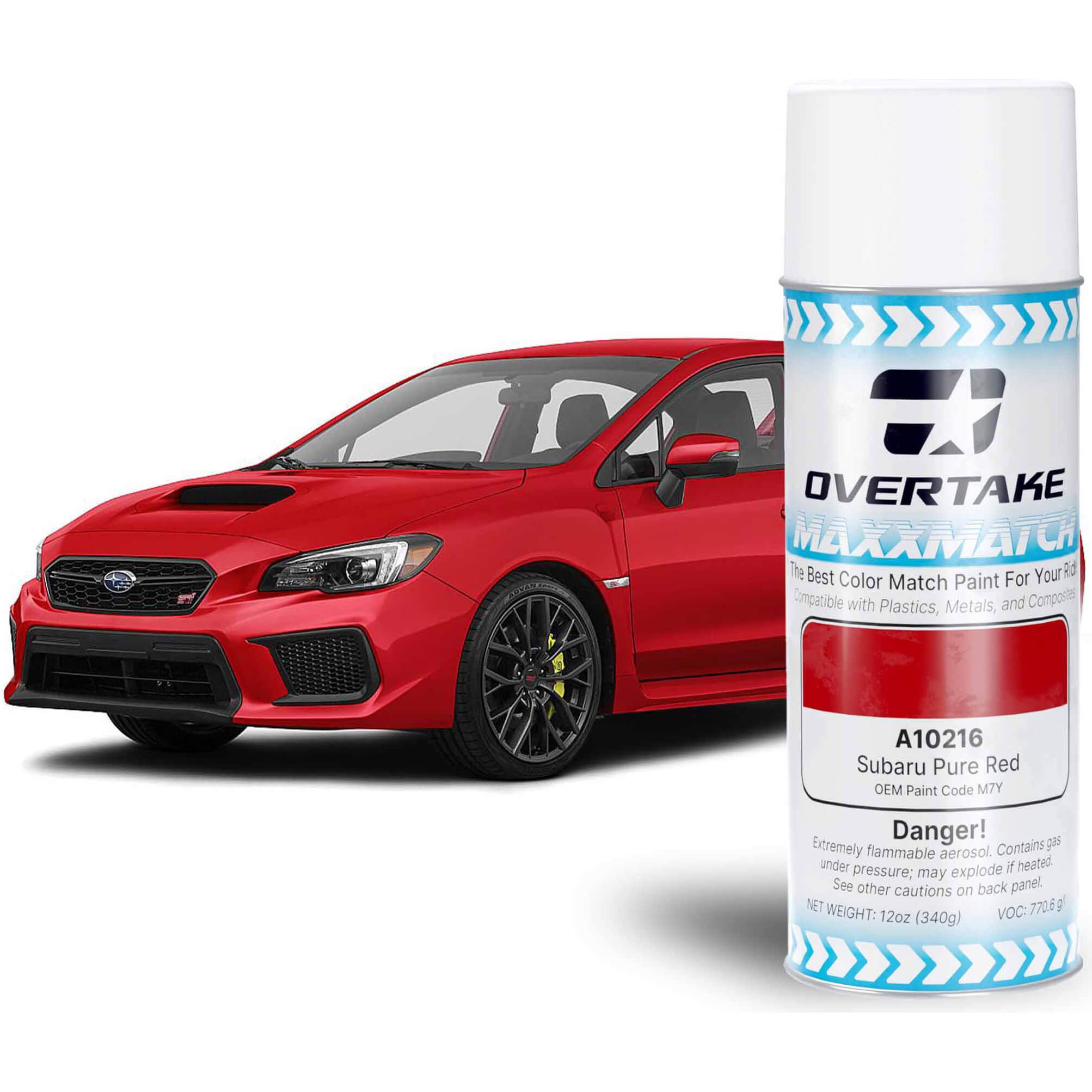 Overtake MaxxMatch Spray Paint (Subaru Pure Red M7Y, 12oz. Can)