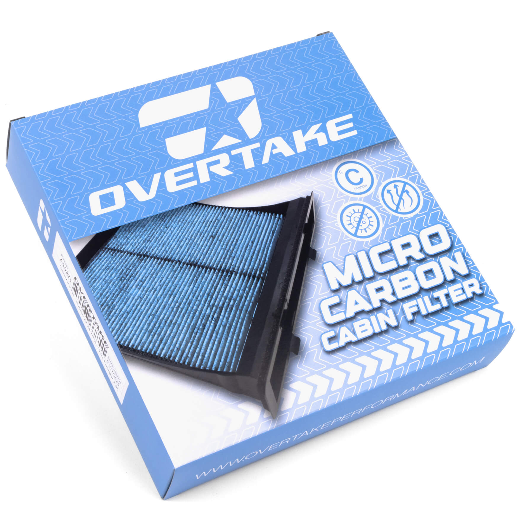 Overtake Micro Carbon Cabin Air Filter, 2022-2026 WRX & 2019-2024 Forester - Angle 4