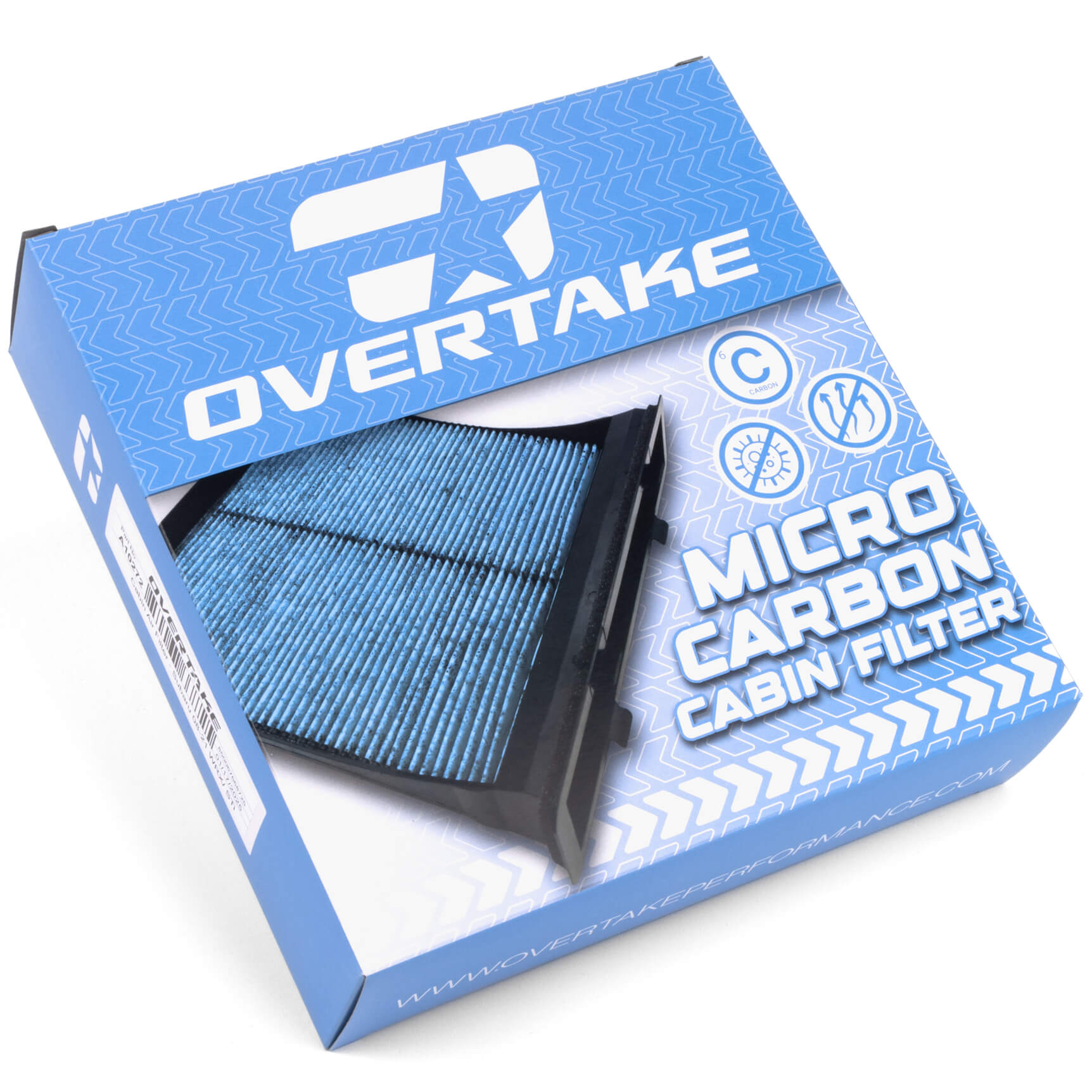 Overtake Micro Carbon Cabin Air Filter, 2008-2021 WRX & 2008-2021 STi - Angle 4