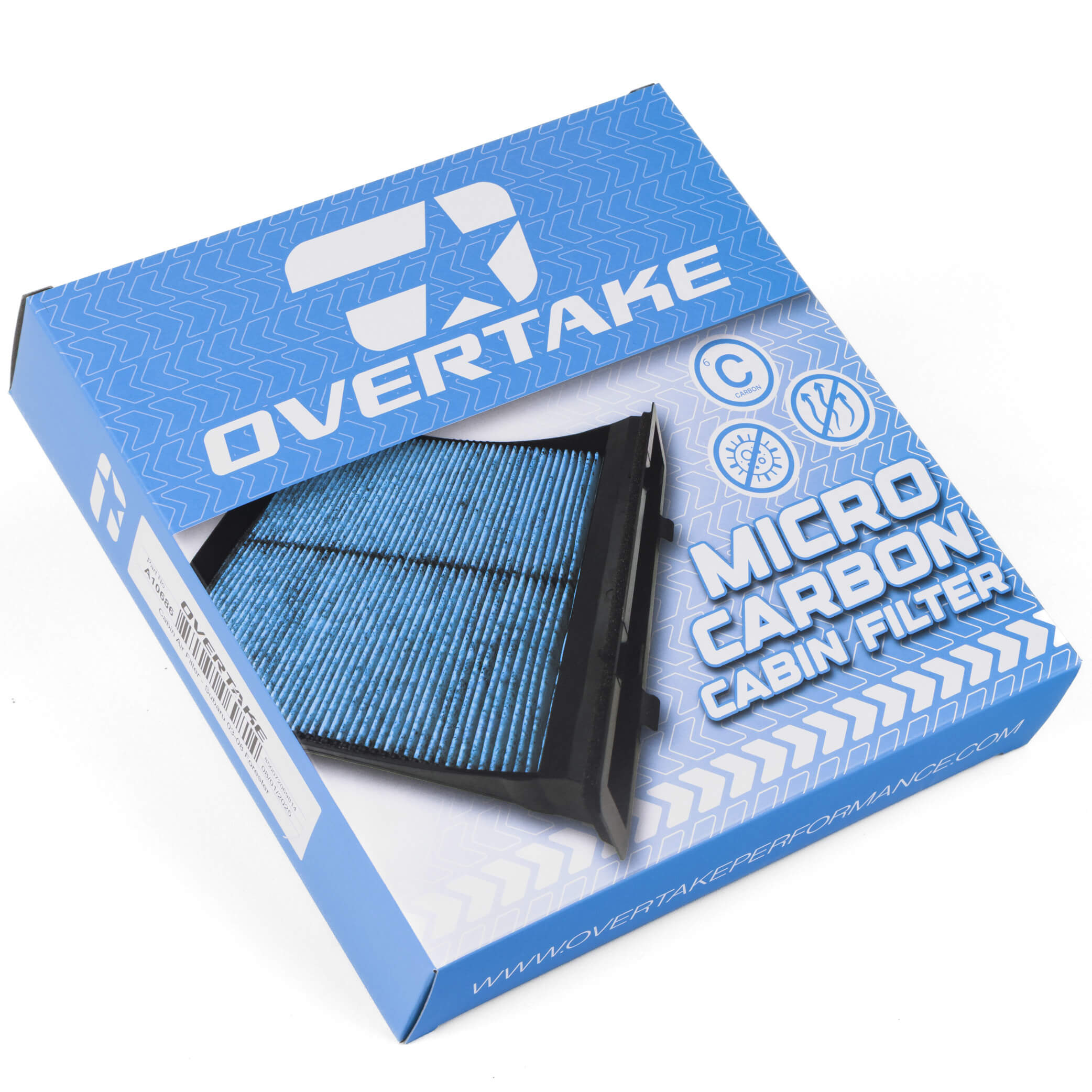 Overtake Micro Carbon Cabin Air Filter, 2004-2008 Forester - Angle 4