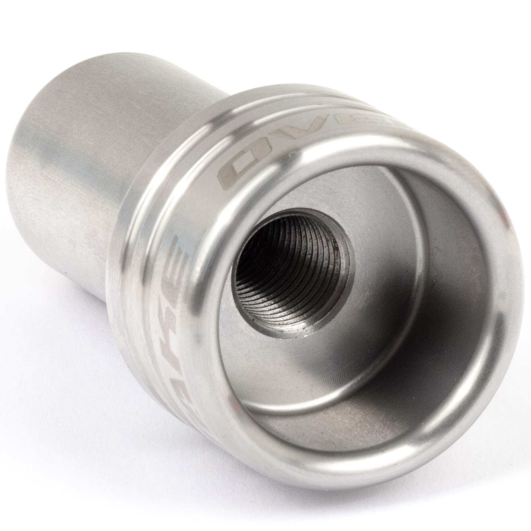Overtake ModKnob Shift Knob Base (Raw Stainless Steel), 2002-2026 WRX/2004-2021 STi & 2013+ BRZ/GR86/FR-S - Angle 3