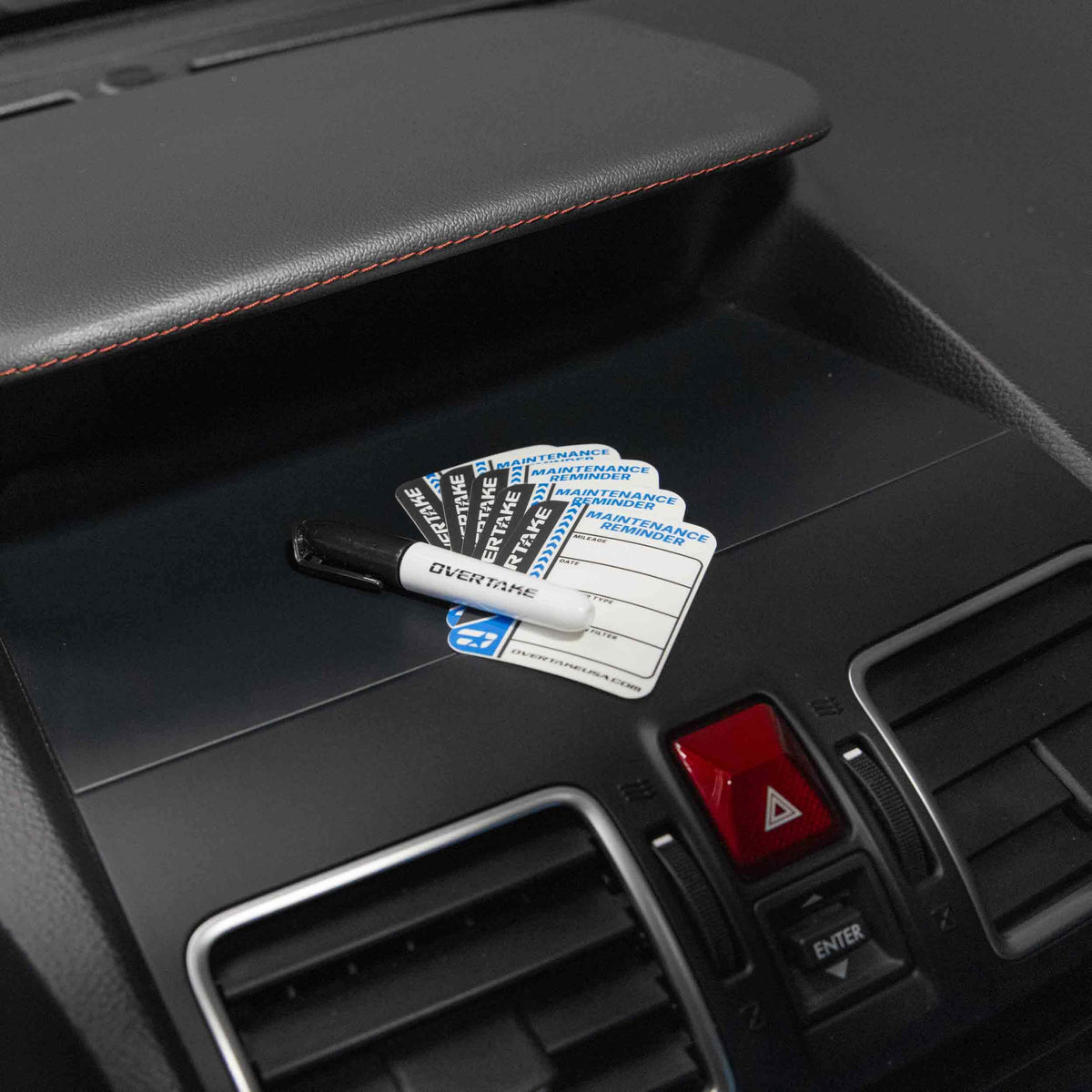 Overtake Oil Change Sticker - 5 Pack - Angle 3
