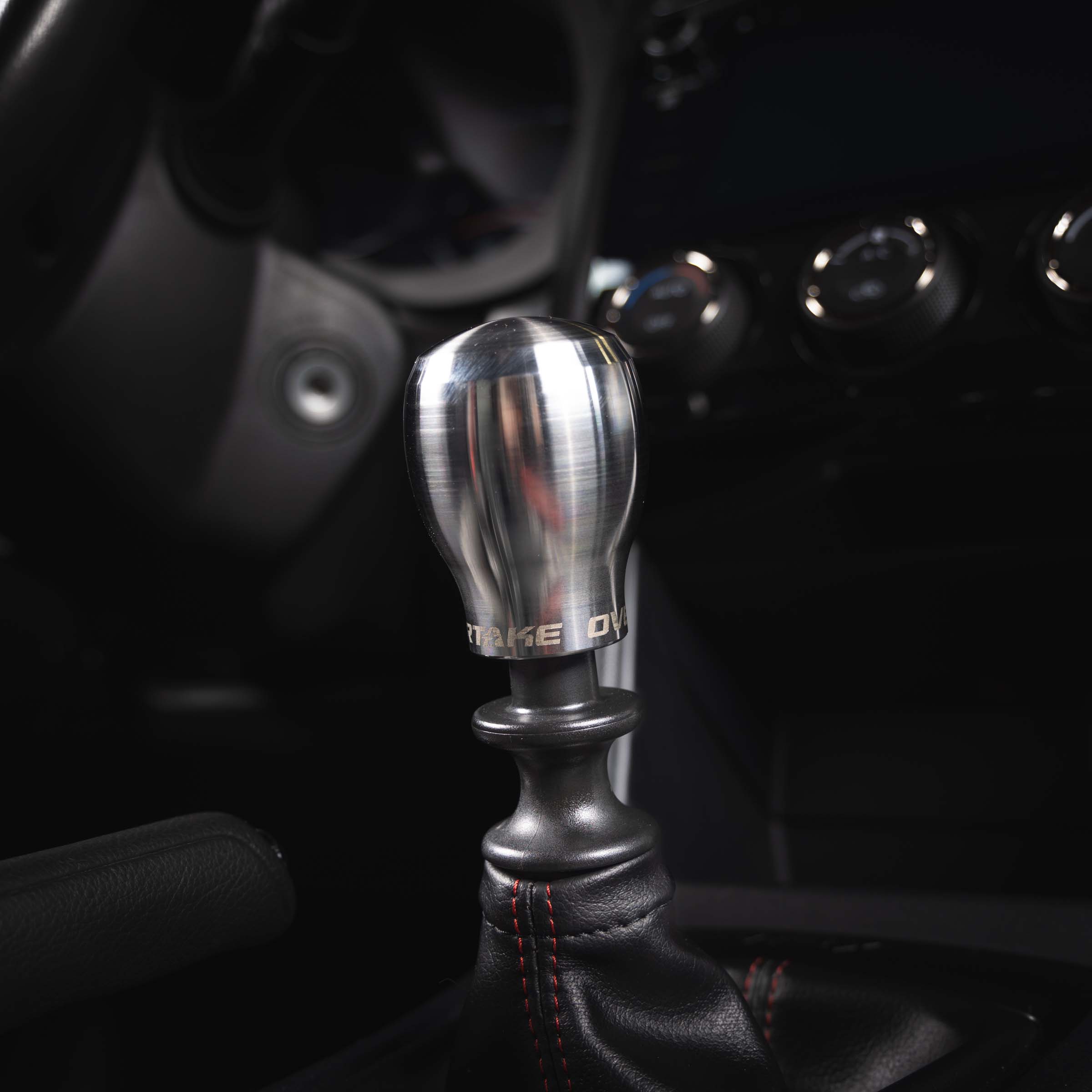 Overtake Weighted Light Bulb Shift Knob, 2002-2026 WRX/2004-2021 STi & 2013+ BRZ/GR86/FR-S - Angle 2