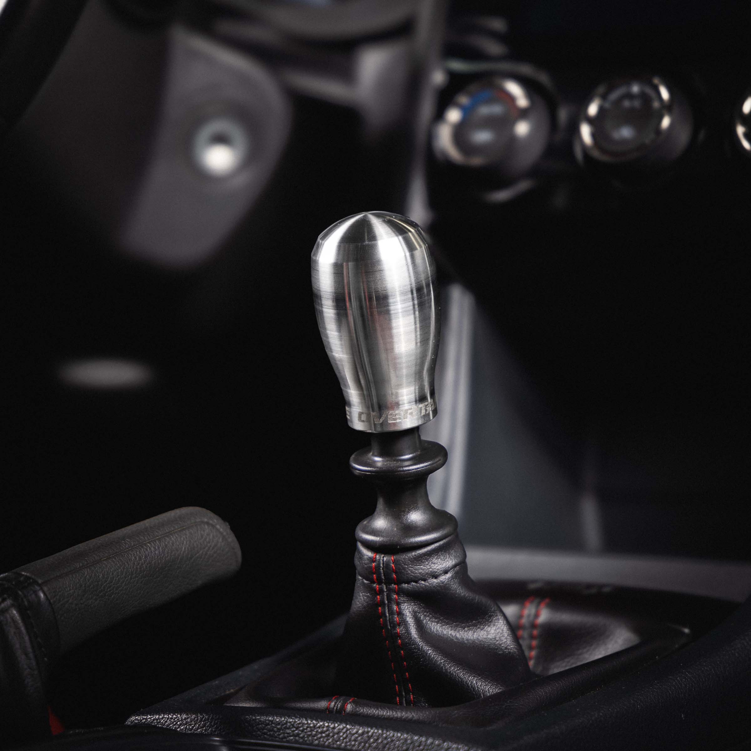Overtake Weighted Tear Drop Shift Knob, 2002-2026 WRX/2004-2021 STi & 2013+ BRZ/GR86/FR-S - Angle 2