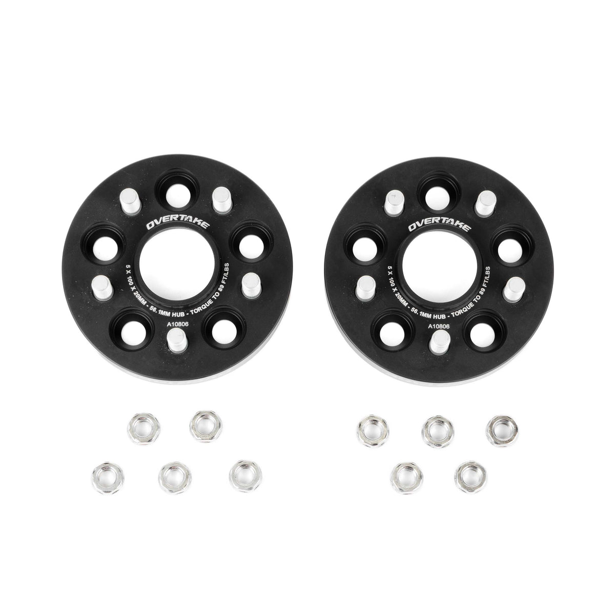 Overtake Wheel Spacers - 20mm 5x100, 2002-2014 WRX, 2004 STi & 2013-2026 BRZ/GR86