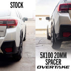 Overtake Wheel Spacers - 20mm 5x100, 2002-2014 WRX, 2004 STi & 2013-2026 BRZ/GR86 - Angle 3