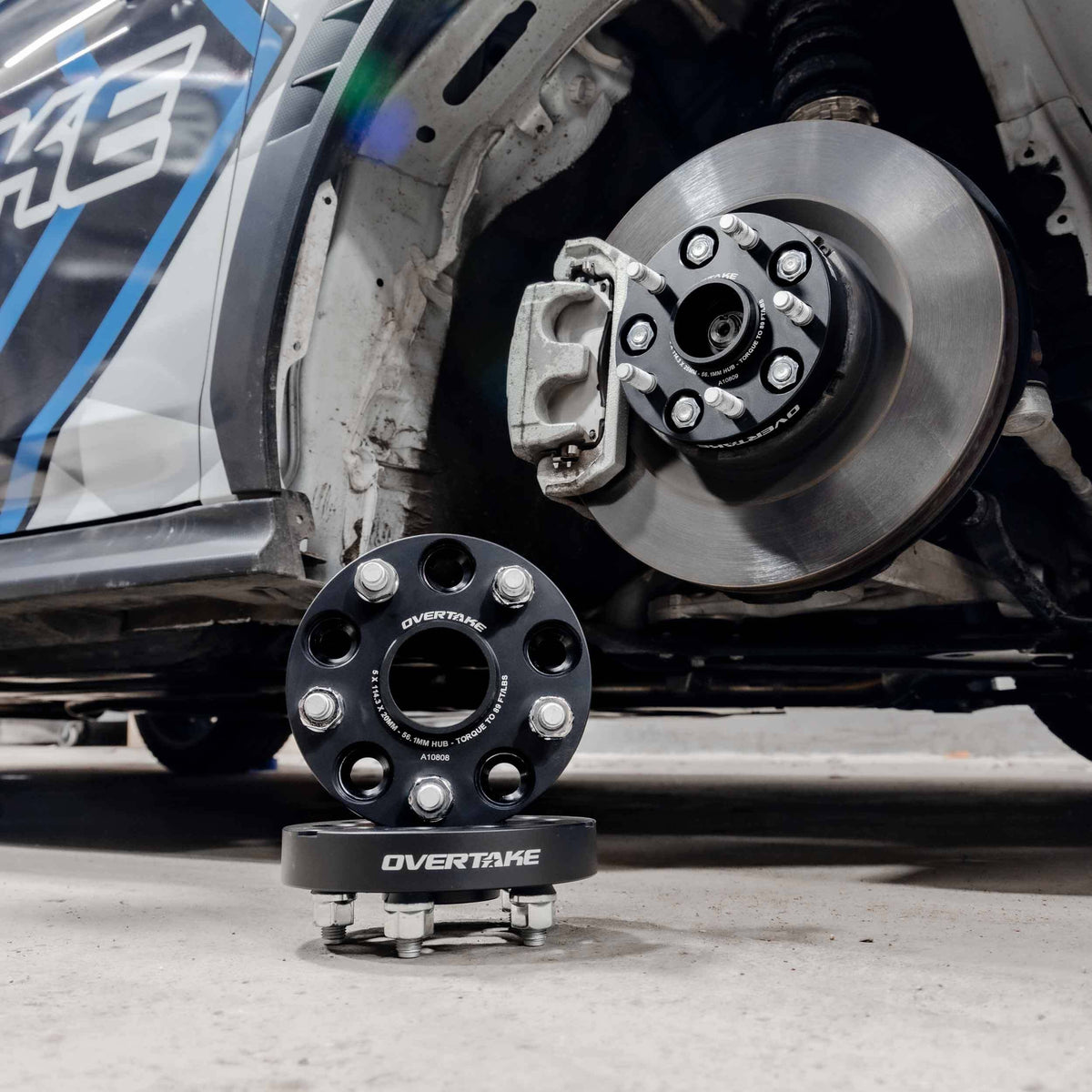 Overtake Wheel Spacers - 20mm 5x100, 2002-2014 WRX, 2004 STi & 2013-2026 BRZ/GR86 - Angle 4