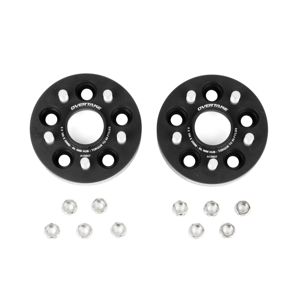 Overtake Wheel Spacers - 25mm 5x100, 2002-2014 WRX, 2004 STi & 2013-2026 BRZ/GR86