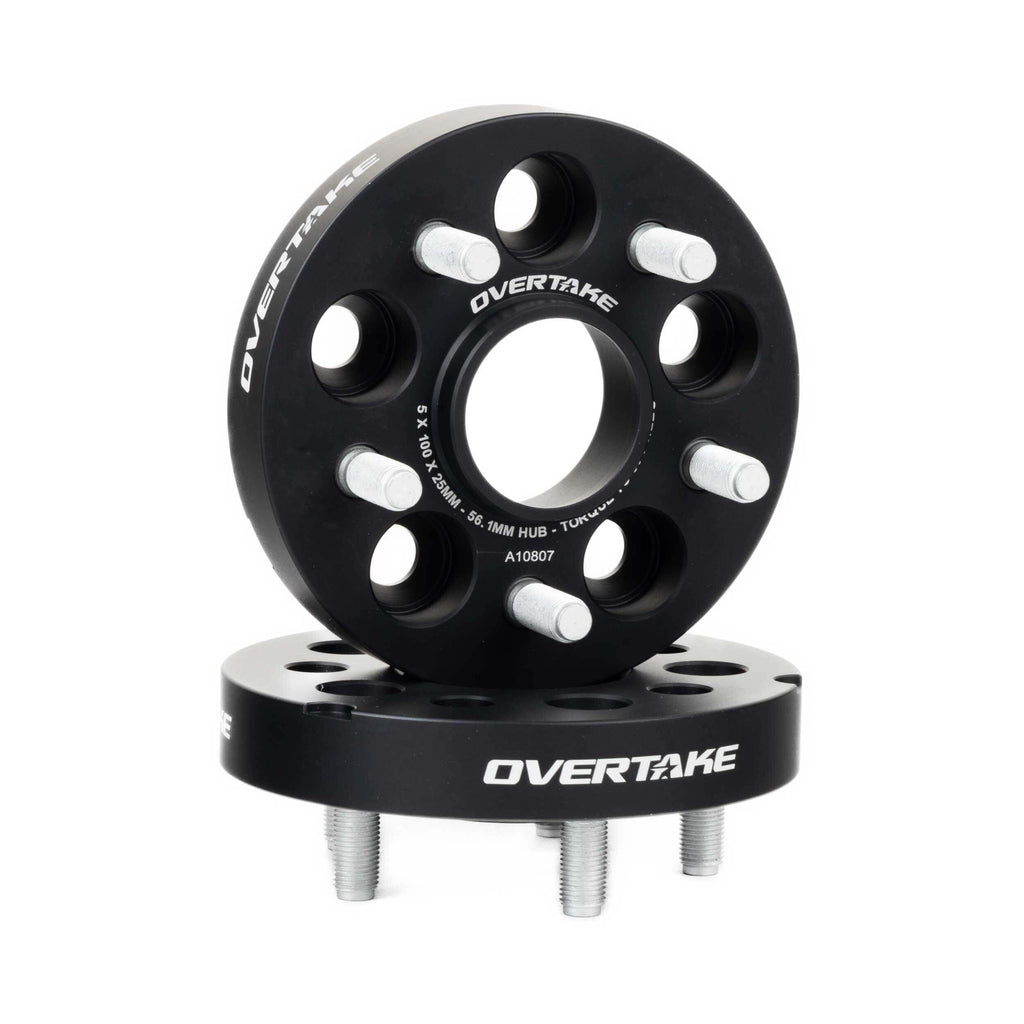 Overtake Wheel Spacers - 25mm 5x100, 2002-2014 WRX, 2004 STi & 2013-2026 BRZ/GR86 - Angle 2
