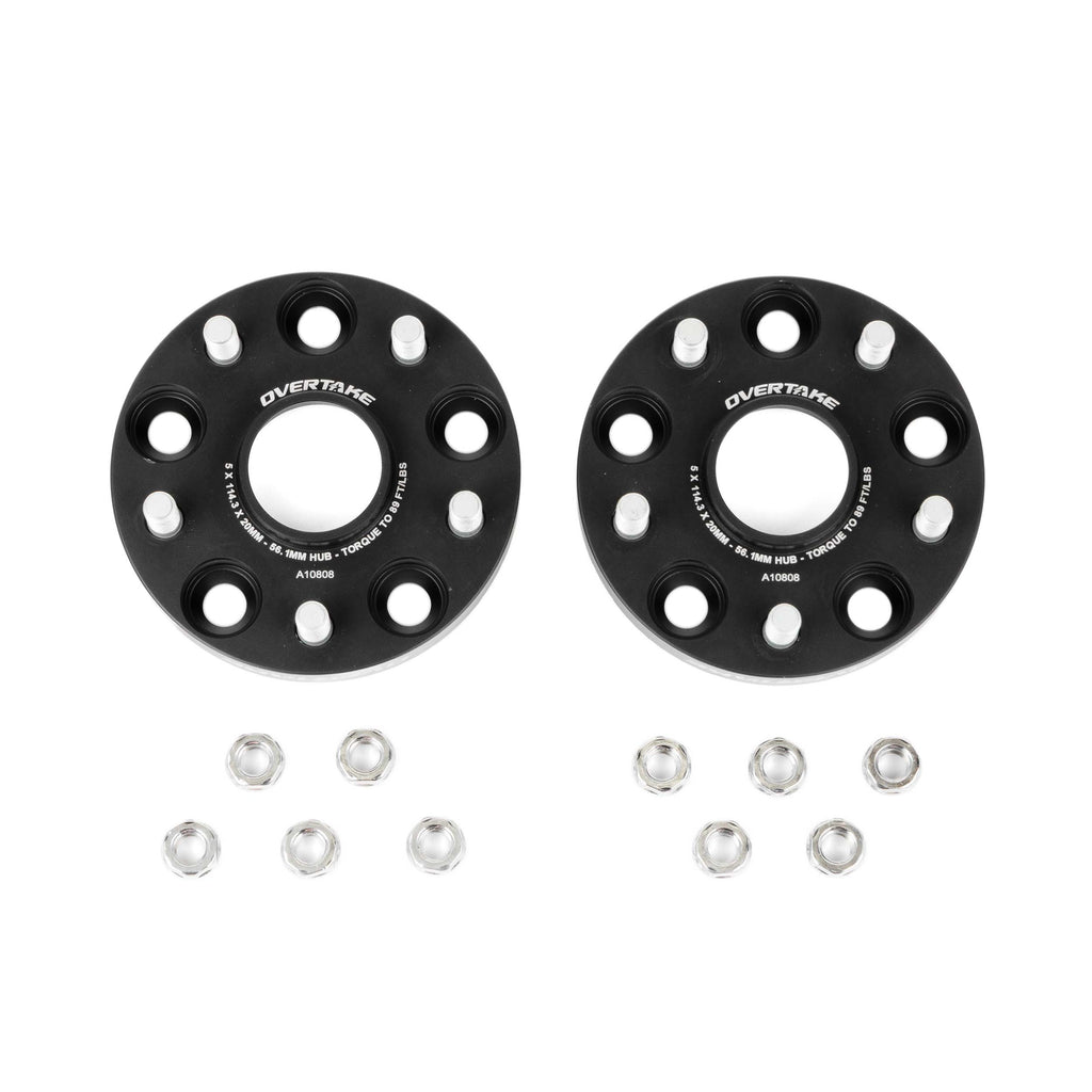 Overtake Wheel Spacers - Pair - 20mm 5x114.3, 2005-2021 STi & 2015-2026 WRX