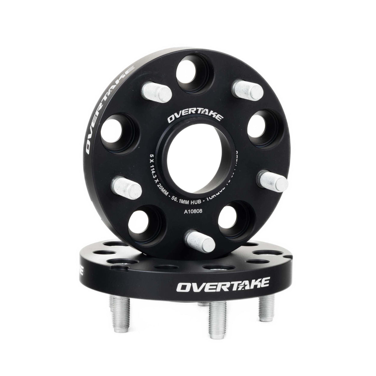 Overtake Wheel Spacers - Pair - 20mm 5x114.3, 2005-2021 STi & 2015-2026 WRX - Angle 2