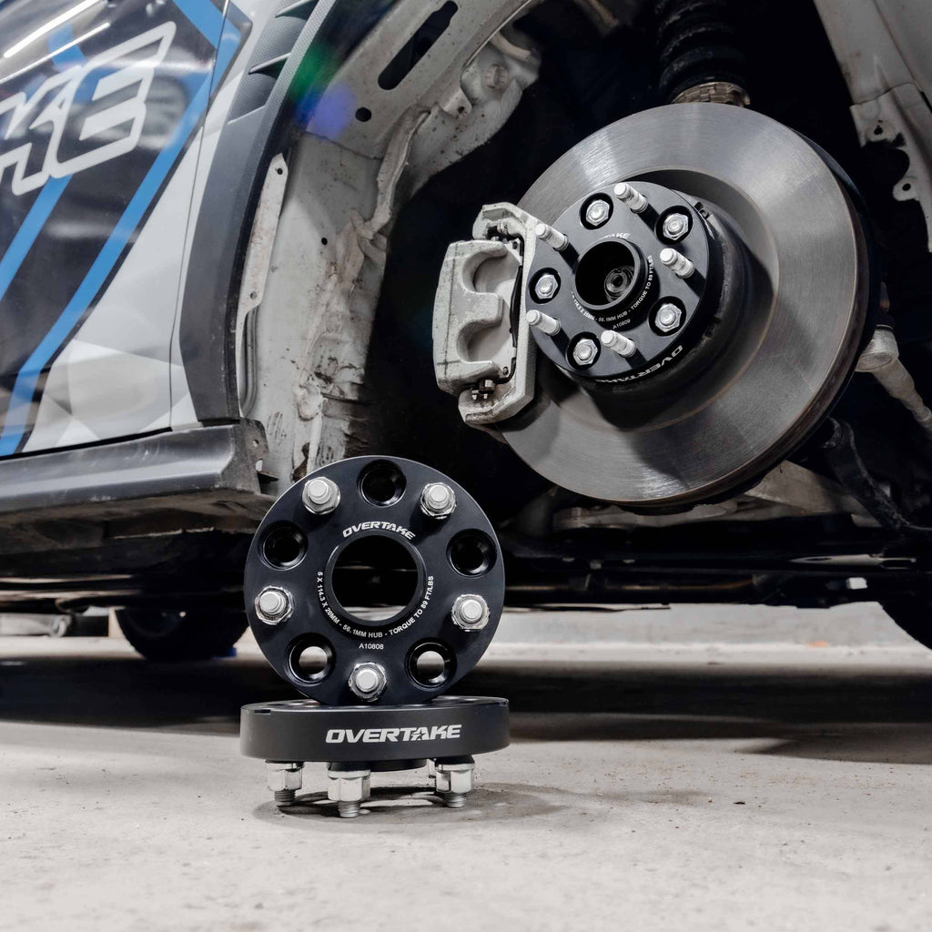 Overtake Wheel Spacers - Pair - 20mm 5x114.3, 2005-2021 STi & 2015-2026 WRX - Angle 4