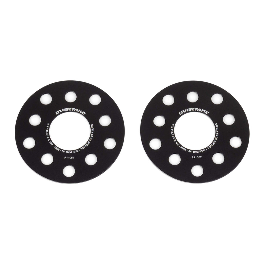 Overtake Wheel Spacers Pair - 3mm 5x114.3 / 5x100, 2002-2026 WRX/STi & 2013-2026 BRZ/GR86