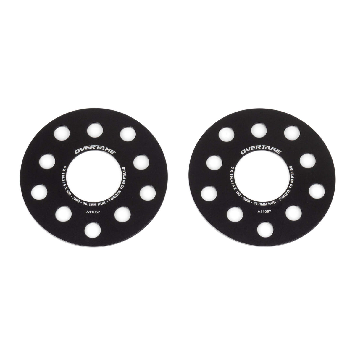 Overtake Wheel Spacers Pair - 3mm 5x114.3 / 5x100, 2002-2026 WRX/STi & 2013-2026 BRZ/GR86