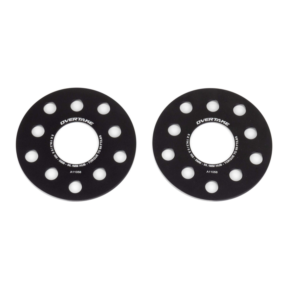 Overtake Wheel Spacers Pair - 5mm 5x114.3 / 5x100, 2002-2026 WRX/STi & 2013-2026 BRZ/GR86