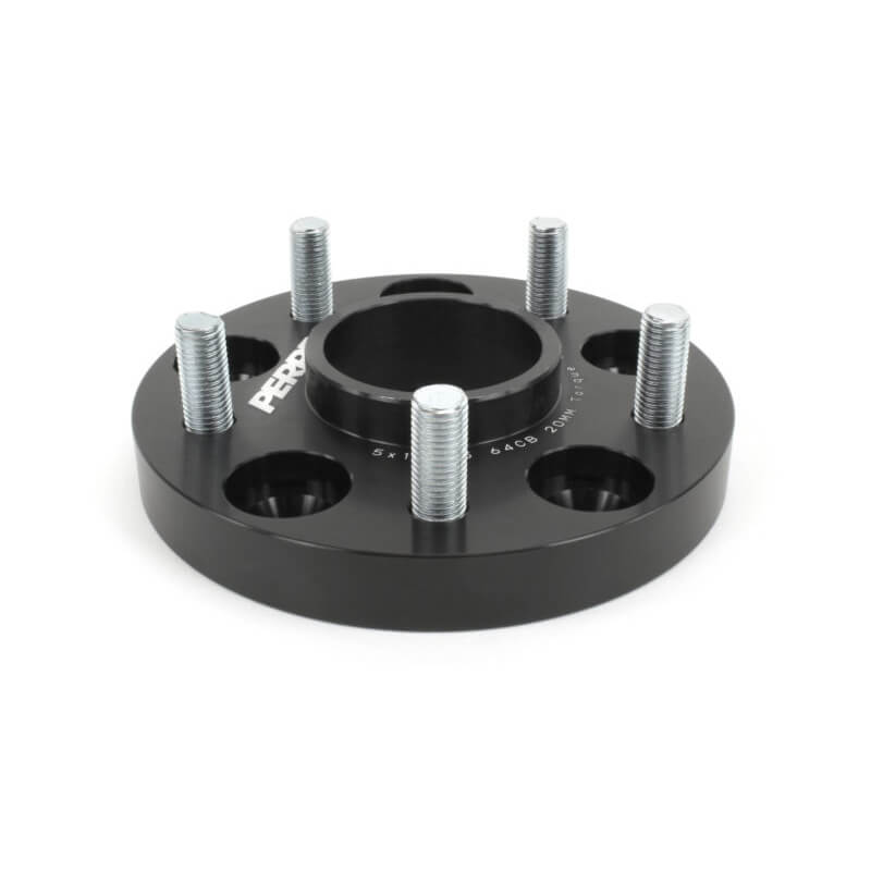 Perrin 20mm Wheel Spacers (One Pair, Black), 2017-2020 Civic Si - Angle 2