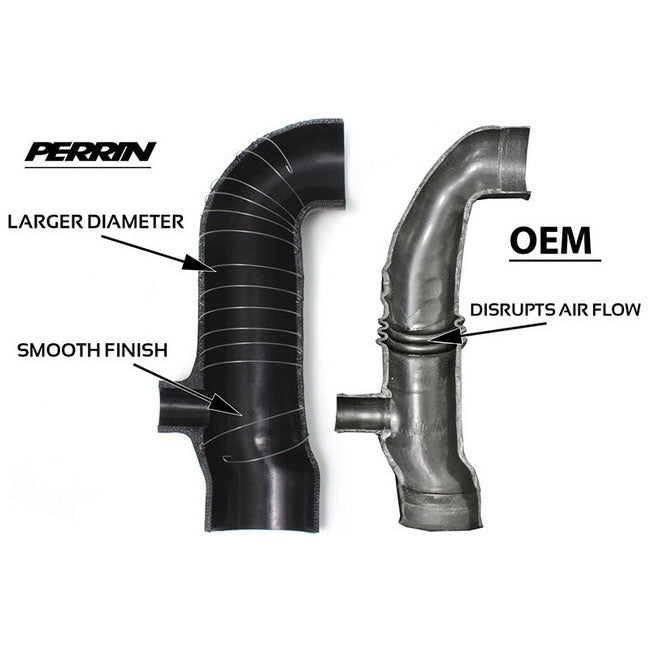 Perrin 3in Silicone Turbo Inlet Hose (Black), 2002-2007 WRX & 2004-2021 STi - Angle 4